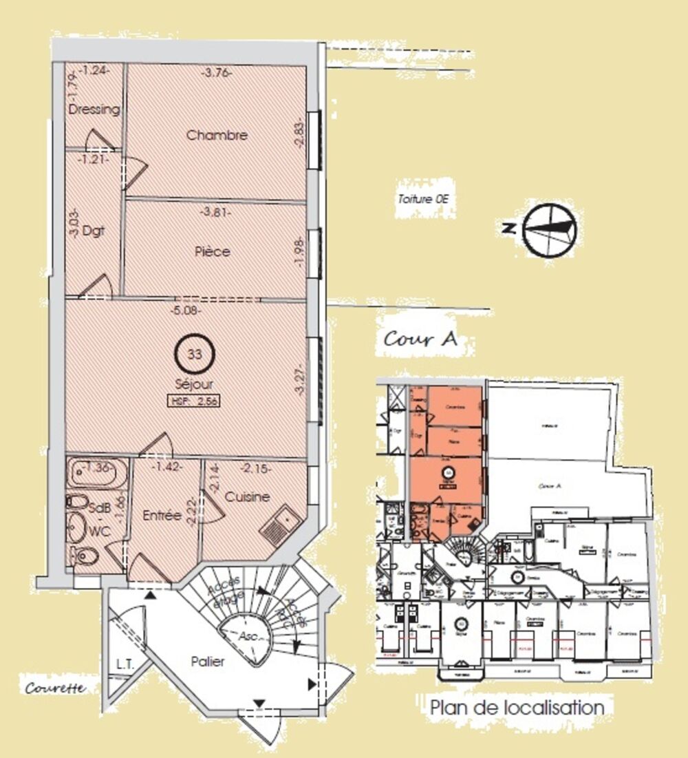 Vente Appartement appartement T3 à vendre en NUE-PROPRIÉTÉ PARIS 19e, surface habitable 51,70 m2 + cave Paris 19