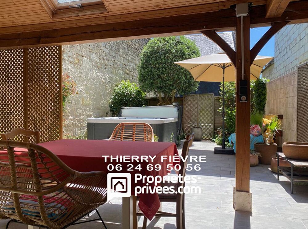 A VENDRE 37140 Chouzé sur Loire Maison de village 5 pièces , 115 m2 , 3 chambres avec patio et spa