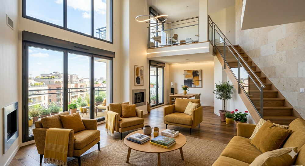 - RARE T5 en DUPLEX avec BALCONS ORIENTÉ SUD au DERNIER ETAGE -