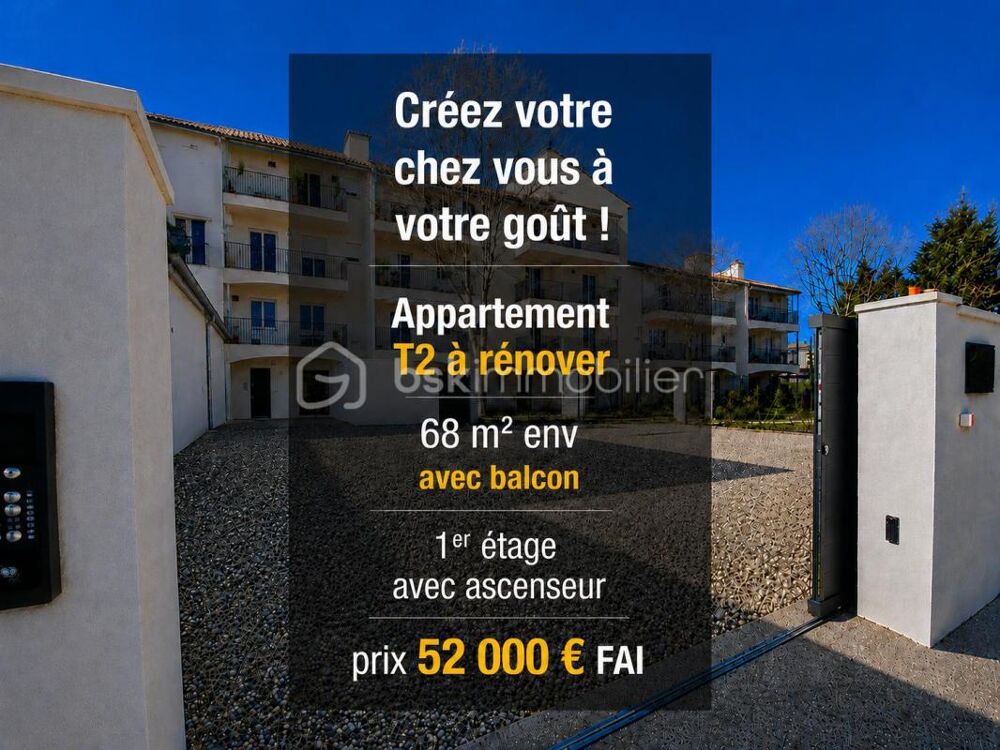 SAINT-CHRISTOL ((84) - Créez votre grand T2 sur mesure avec balcon ! Plateau sous forme d'appartement de 68 m² env. situé au 1er