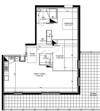  Appartement � louer 3 pi�ces 72 m�