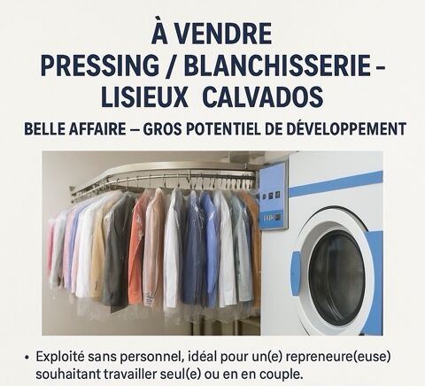 Fonds de commerce de pressing à vendre LISIEUX (14) 54000 14100 Lisieux