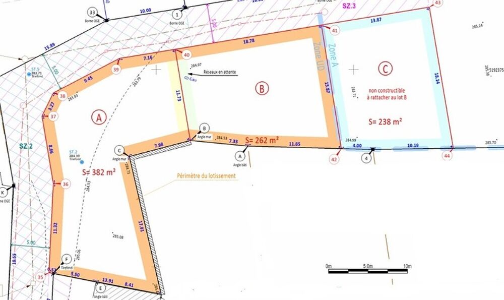 Vente Terrain Terrain à vendre de 644,00 m²  (01) Montluel