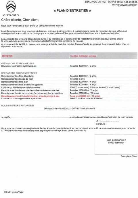 Berlingo 1&deg; Main / 1.5l B HDI 75cv Version Club CLIM/T&eacute;l/R&eacute;gul/Limit 2020 occasion 60430 Abbecourt