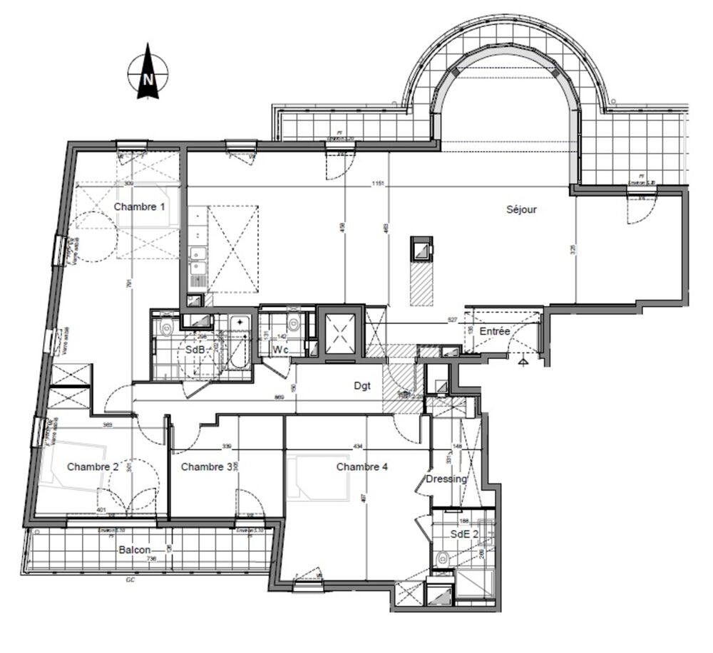 appartement T5 neuf à vendre SAINT CLOUD (92), surface hab 176.48 m2 + terrasse 24.36 m2 + 2 park + cave