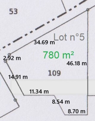  Terrain  vendre 780 m