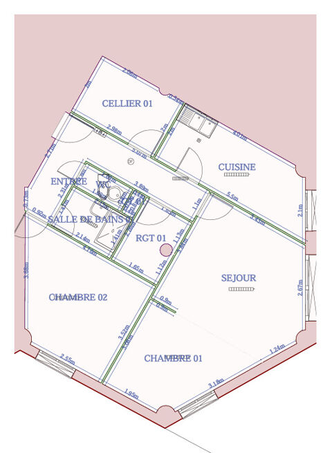   64090721 - Appartement - F3 - Sainte-Marie-aux-Mines (68160) Appartement - 3 pièce(s) - 67 m²