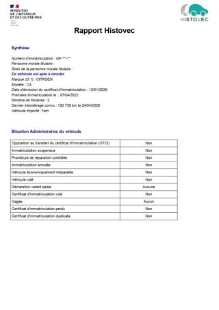 C4 1&deg; Main / 1.5L Bleu HDI 110cv Live Business Clim/GPS 2022 occasion 60430 Abbecourt