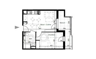  Appartement à louer 2 pièces 38 m²