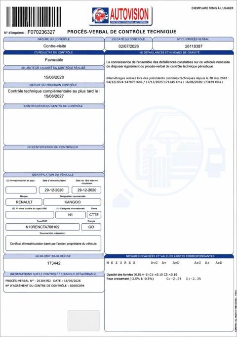 Kangoo Express 1&deg; Main / 1.5L B DCI 95cv de 2021 version GRAND CONFORT CLIM 2021 occasion 60430 Abbecourt
