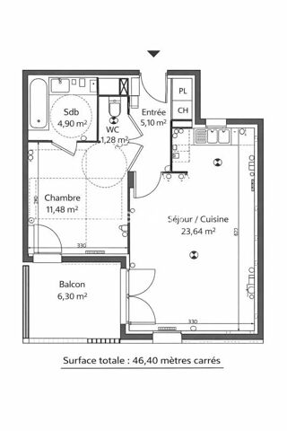  Appartement � vendre 2 pi�ces 46 m�