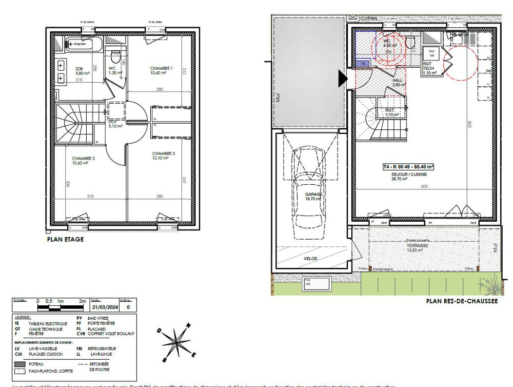 Maison 4 pièces sur 2 niveaux avec garage