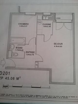  Appartement � louer 2 pi�ces 45 m�