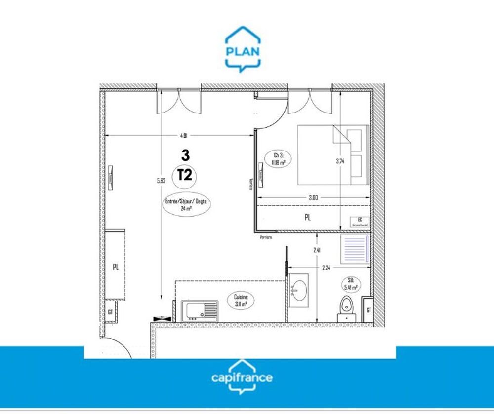 Appartement a louer malakoff - 2 pièce(s) - 44 m2 - Surfyn