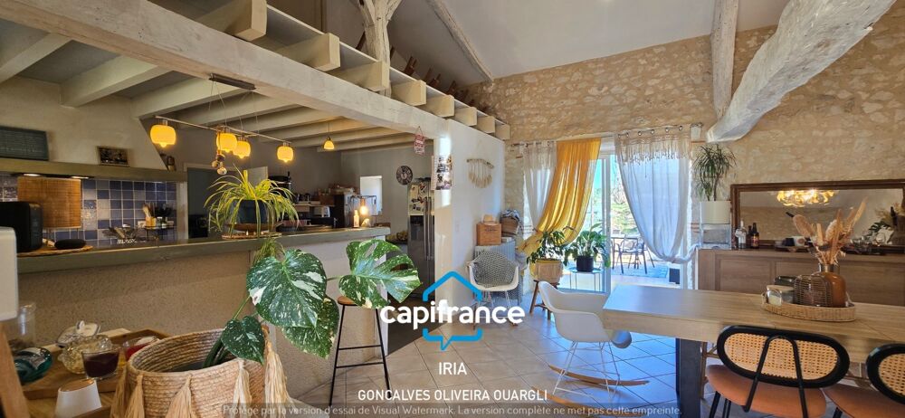 Maison en pierre de plain-pied 190m²  4 chambres  terrain 2439 m²  LA SAUVETAT SUR LEDE (47)
