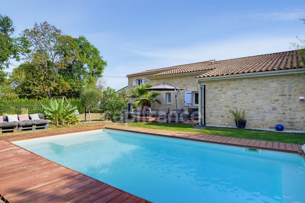 Vente Maison MAGNIFIQUE MAISON EN PIERRE DE 210 M² AVEC PISCINE, GARAGE ET BOULODROME – PROCHE ST EMILION & BORDEAUX La lande de fronsac