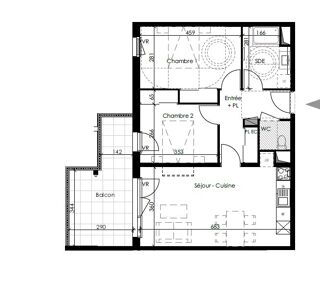  Appartement � louer 3 pi�ces 64 m�