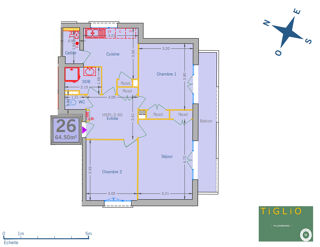  Appartement � louer 3 pi�ces 64 m�