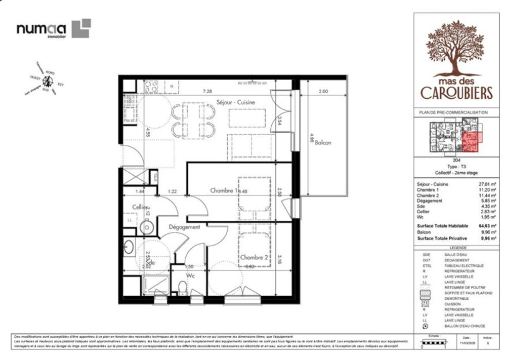 T3 neuf avec balcon  Le confort moderne à deux pas du centre-ville