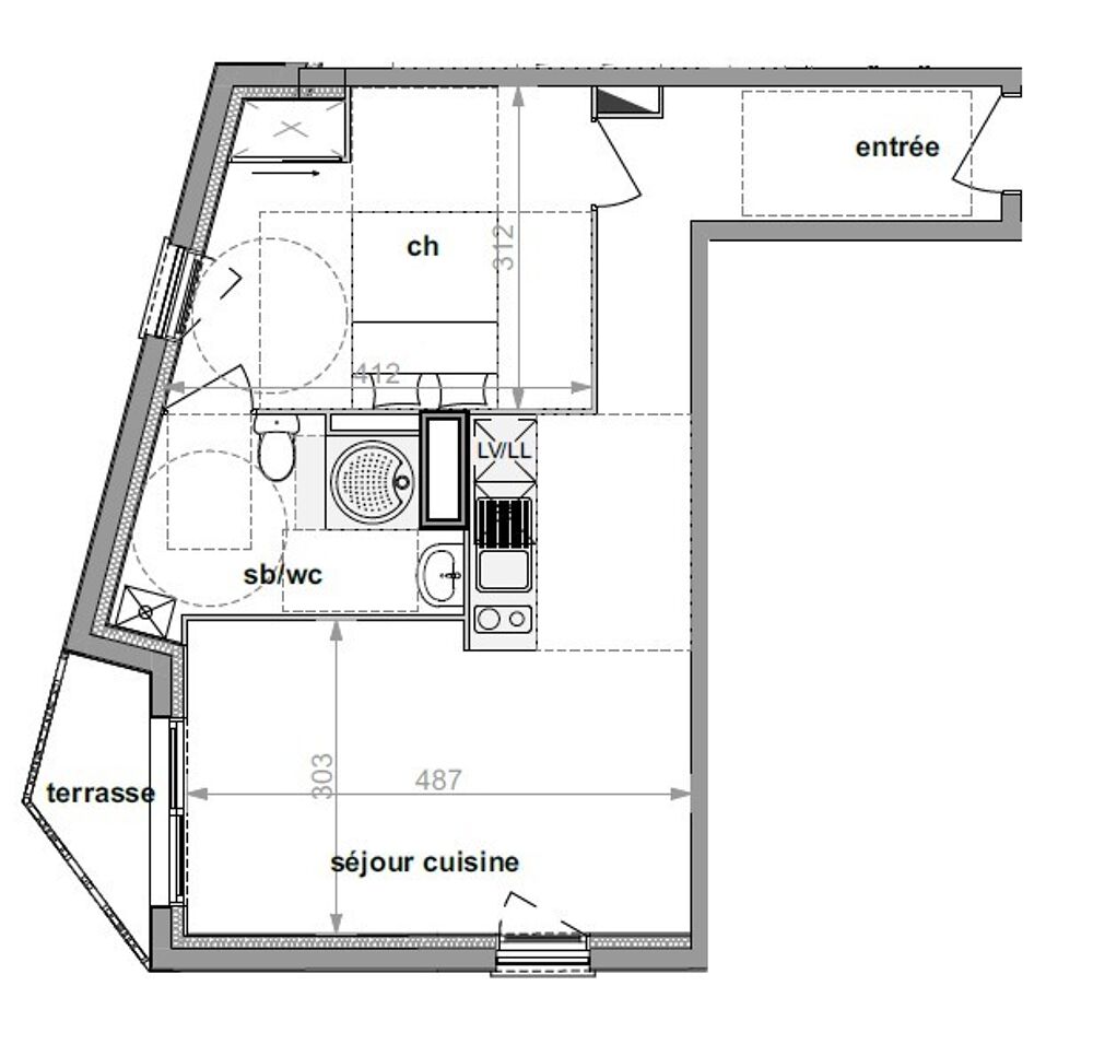 Location Appartement T2 NEUF avec terrasse et parking à DARNETAL Darnetal