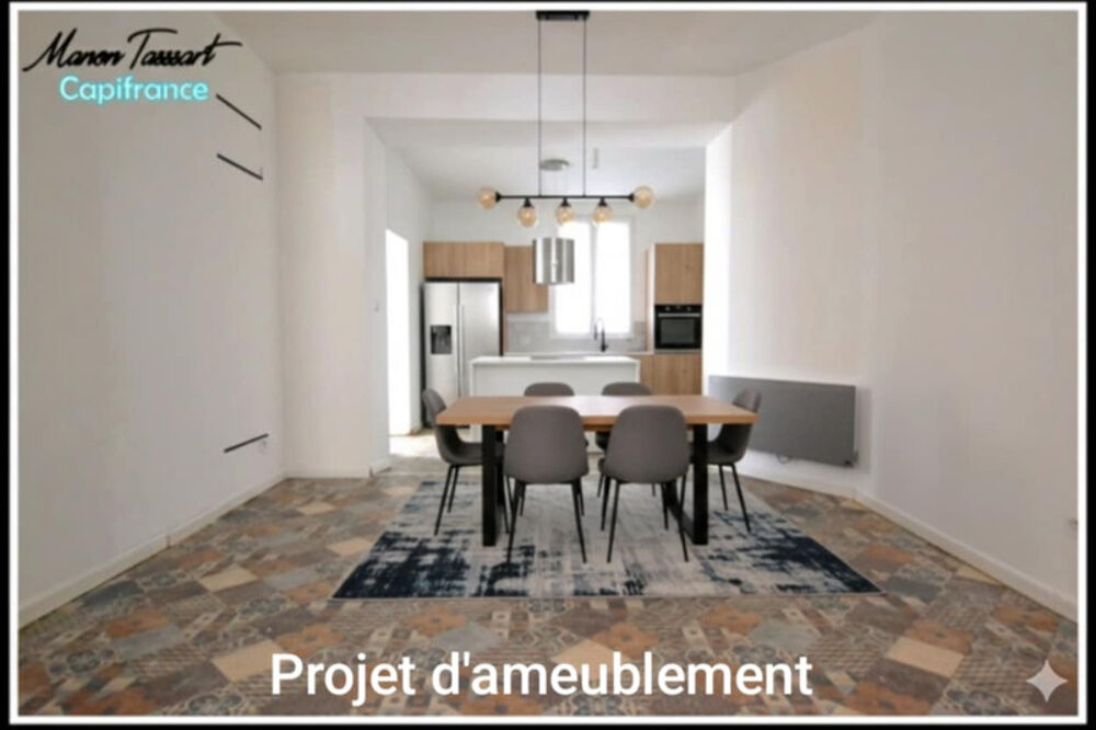 Maison de ville de 102m² en semi plain pied, 2 chambres, 1 bureau avec garage, cour et jardinet