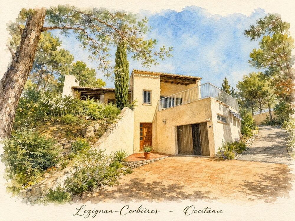 Maison darchitecte avec vue dominante et jardin méditerranéen LEZIGNAN CORBIERES (11)