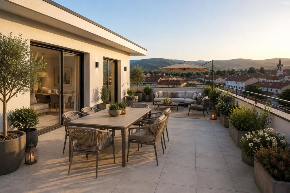 Vente Appartement **DISPO DE SUITE - CUISINE + FRAIS DE NOTAIRE OFFERTS - TERRASSE DE 93 M2 - SUPERBE T4 EN DERNIER ÉTAGE AVE VUE DÉGAGÉE À PROXIM Belleville en beaujolais