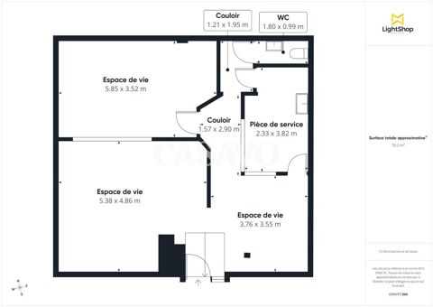   Local commercial de 77,7 m², bénéficiant d'une vitrine sur rue et d'un agencement offrant de nombreuses possibilités 