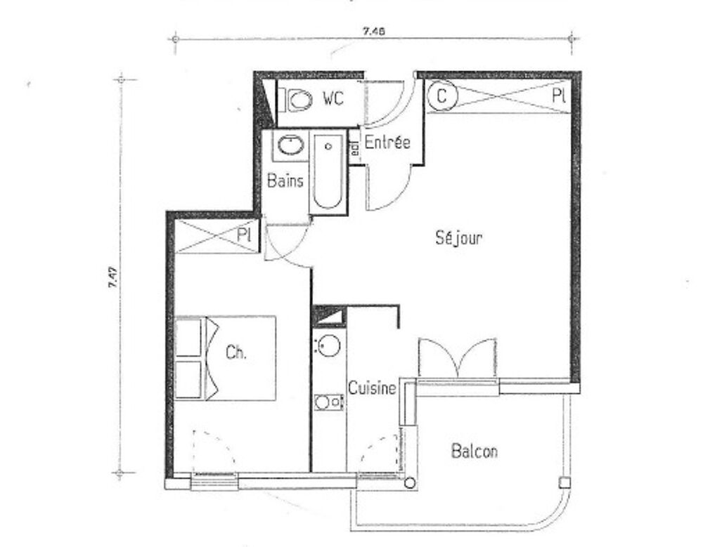 Location Appartement ROUTE DE SEYSSES/CHAPITRE T2 44 M2 BALCON PARKING Toulouse