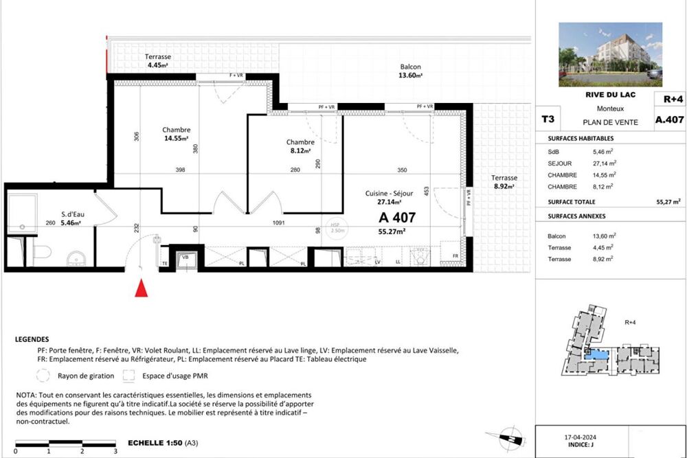 Vente Appartement APPARTEMENT T3- 55,27 m² Idéalement situé: 197 000  avec terrasses, un garage. Très Grand confort MONTEUX (84170) Monteux
