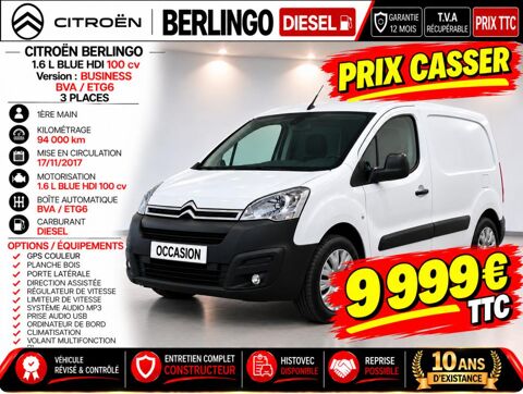 Citro&euml;n Berlingo 1&deg; Main / 1.6L B HDI 100cv de 2018 boite auto ETG6 version B 2018 occasion Abbecourt 60430