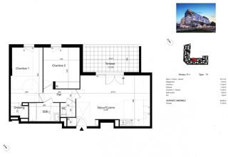  Appartement � vendre 3 pi�ces 69 m�