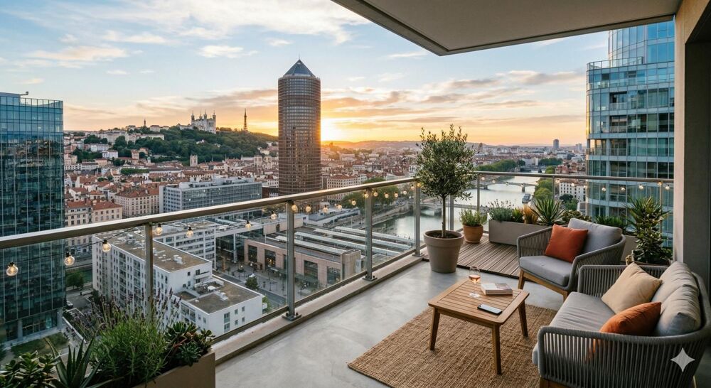 Vente Appartement **EXPOSITION SUD - 43M2 DE TERRASSE - PARKING - 14ÈME ÉTAGE - BUANDERIE - APPARTEMENT 4 PIÈCES INCROYABLE Lyon 3