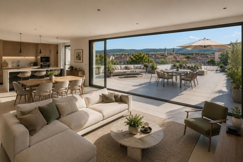 Vente Appartement **DISPO DE SUITE - CUISINE + FRAIS DE NOTAIRE OFFERTS - TERRASSE DE 93 M2 - SUPERBE T4 EN DERNIER ÉTAGE AVE VUE DÉGAGÉE À PROXIM Belleville en beaujolais