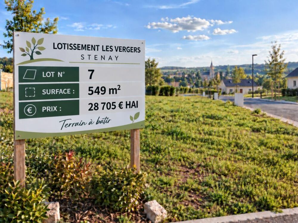 Vente Terrain Stenay 55700 terrain à bâtir viabilisé 549 m² Lot n° 7 Stenay