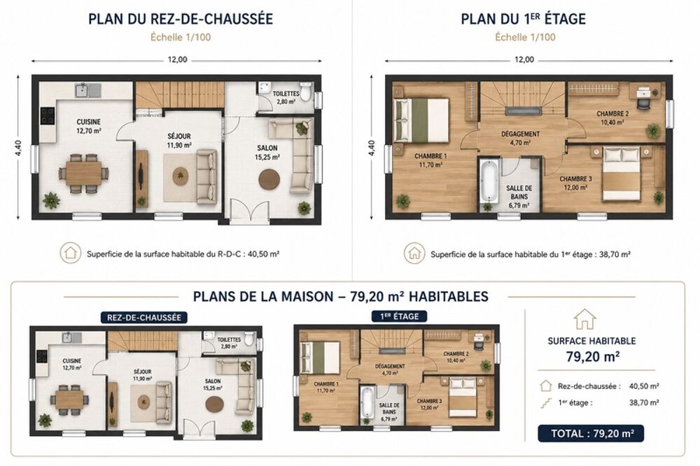 Maison à vendre 4 pièces NOGENT SUR OISE (60)