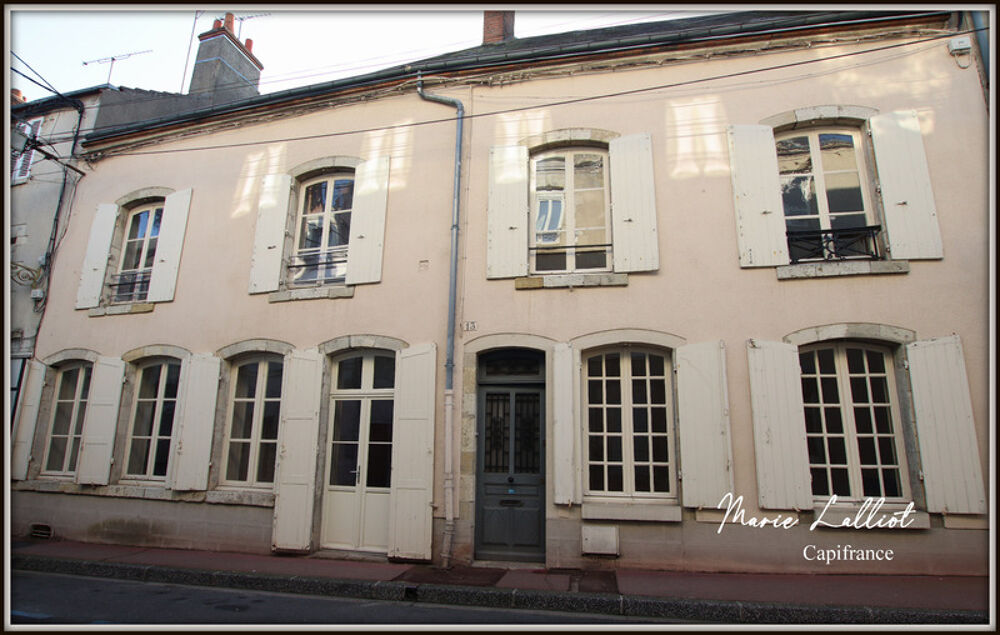 Maison à vendre 9 pièces PITHIVIERS (45), 6 chambres, plain pied, parquet massif, cave, grenier, 2 cours