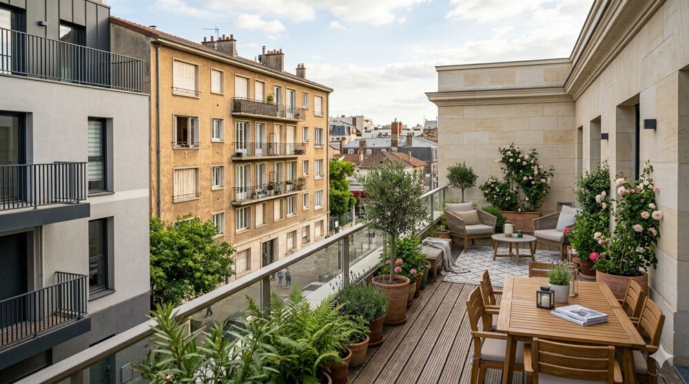 Vente Appartement - BEAU T5 orienté SUD-OUEST, ETAGE ELEVE avec TERRASSE, PARKINGS, PROCHE MÉTRO - Clichy