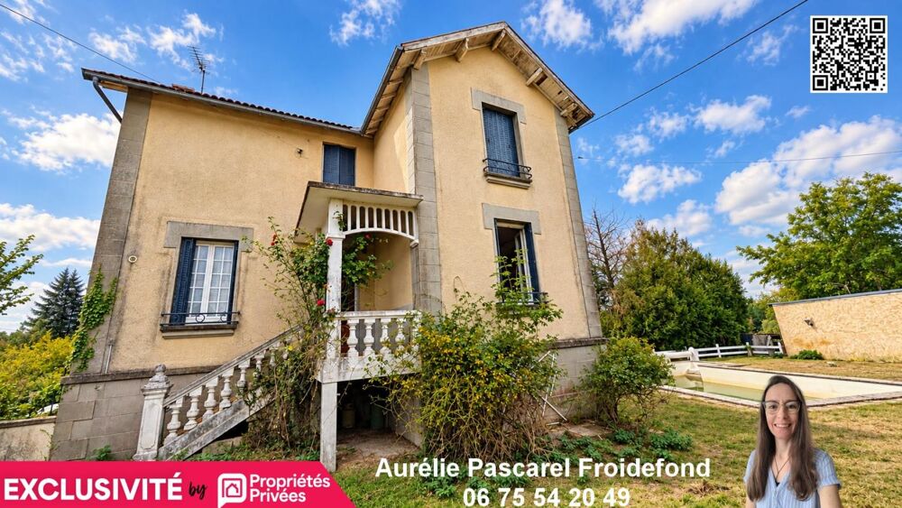 Vente Maison 129 000 // LUBERSAC (19210) - Maison à rénover de 135 m² + GARAGE de 90m² avec piscine et dépendance sur TERRAIN DE 2000M² // EX Lubersac