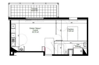  Appartement à louer 2 pièces 42 m²