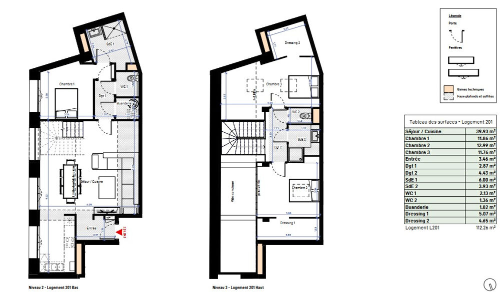 Vente Appartement Appartement Beziers 4 pièce(s) 112 m2 avec parkings Beziers