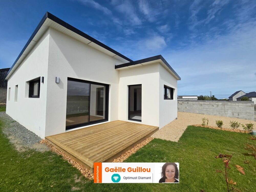 Moguériec - SIBIRIL : Maison plain pied de 102m² - 3 chambres - Garage - Jardin et Stationnement
