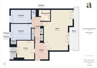  Appartement à vendre 3 pièces 94 m²