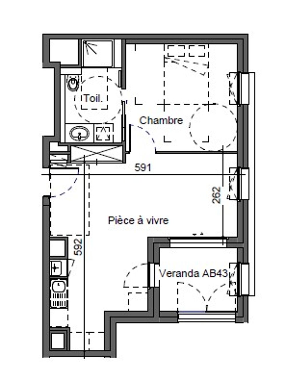 Location Appartement Beau T2 avec parking et véranda  à CALUIRE ET CUIRE Caluire et cuire