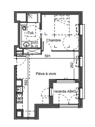  Appartement à louer 2 pièces 41 m²