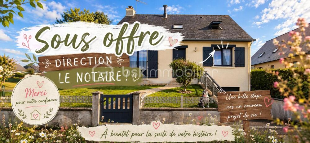 Vente Maison BEAUCÉ – Maison rénovée de 105,48 m² avec vie de plain-pied, sous-sol complet et terrain clos de 492 m² Beauce