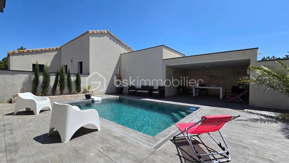 Maison contemporaine avec suite parentale en RDC, piscine Bali, pool-house et dépendance
