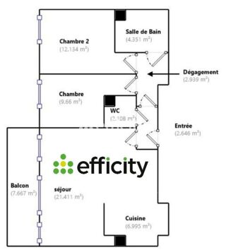  Appartement � vendre 3 pi�ces 65 m�