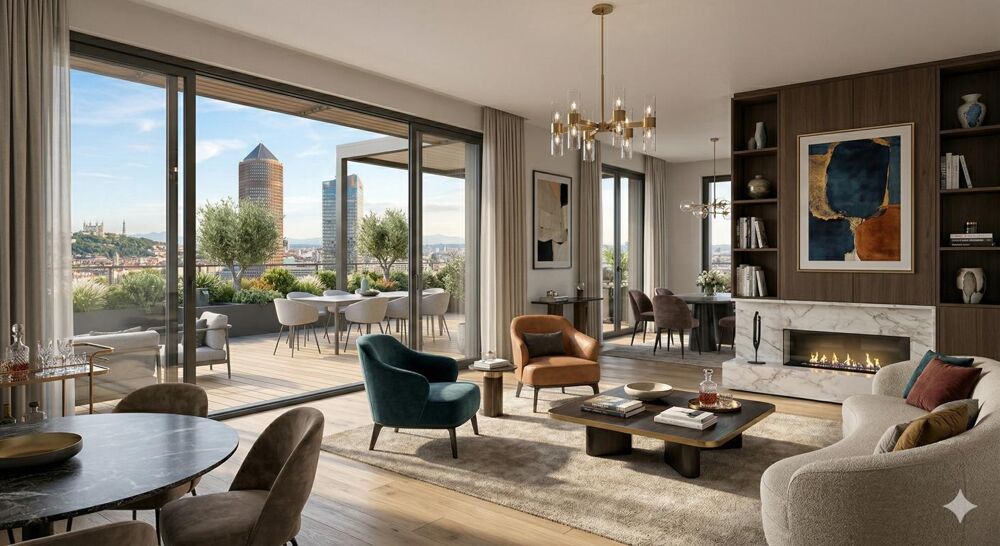 Vente Appartement **DERNIER ÉTAGE - APPARTEMENT D'EXCEPTION - 2 PARKINGS - VUE DÉGAGÉE AVEC EXPOSITION SUD - LUMINOSITÉ IMPORTANTE Lyon 3