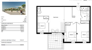  Appartement � vendre 4 pi�ces 92 m�